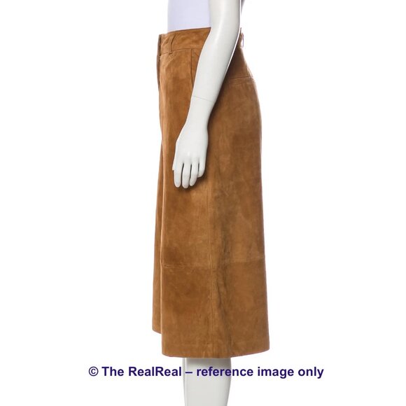 *NWT* Massimo Dutti Cognac Suede Leather High-Waisted Culottes – XS - Picture 15 of 16